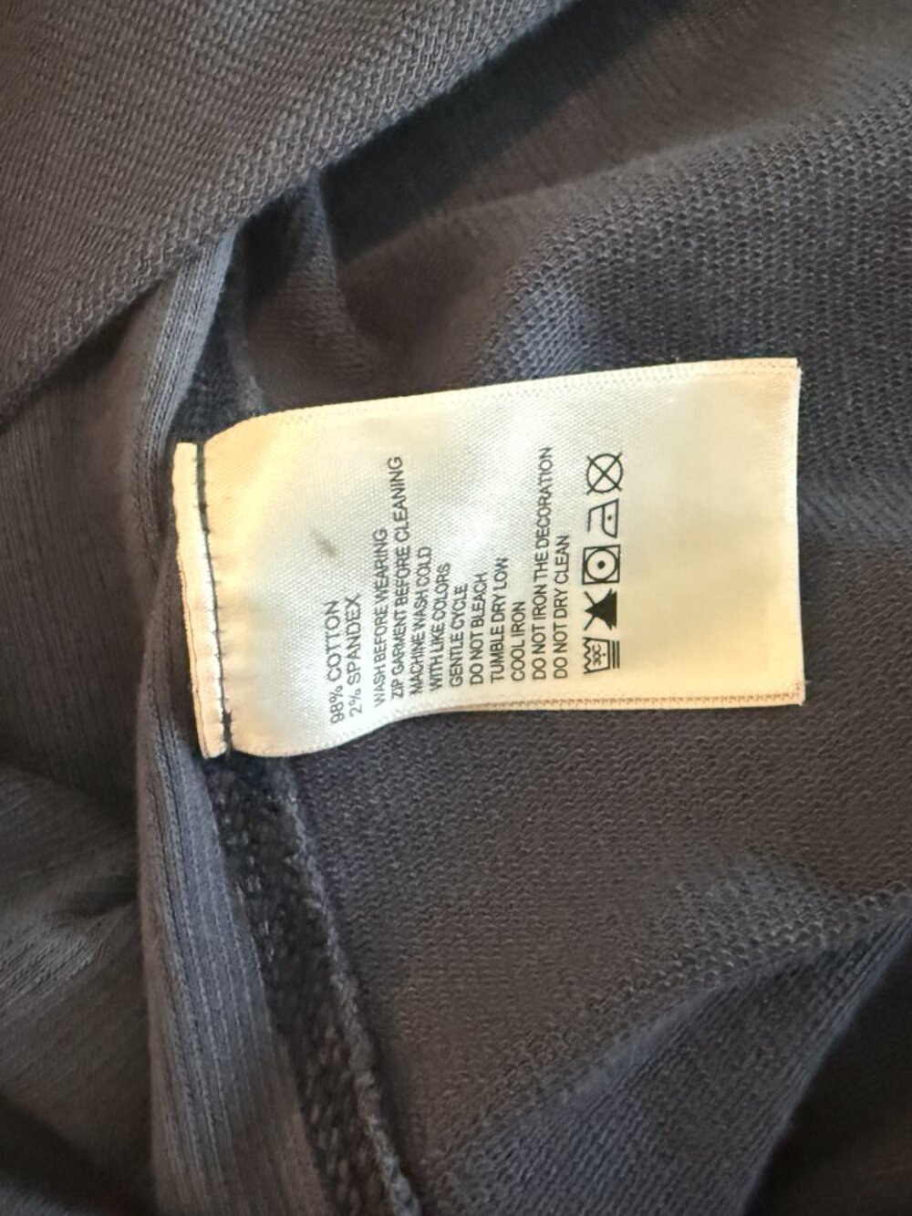 Tommy Bahama Large Navy Blue Zipper Pullover Sweatshirt Large Leather Accents - Picture 6 of 14